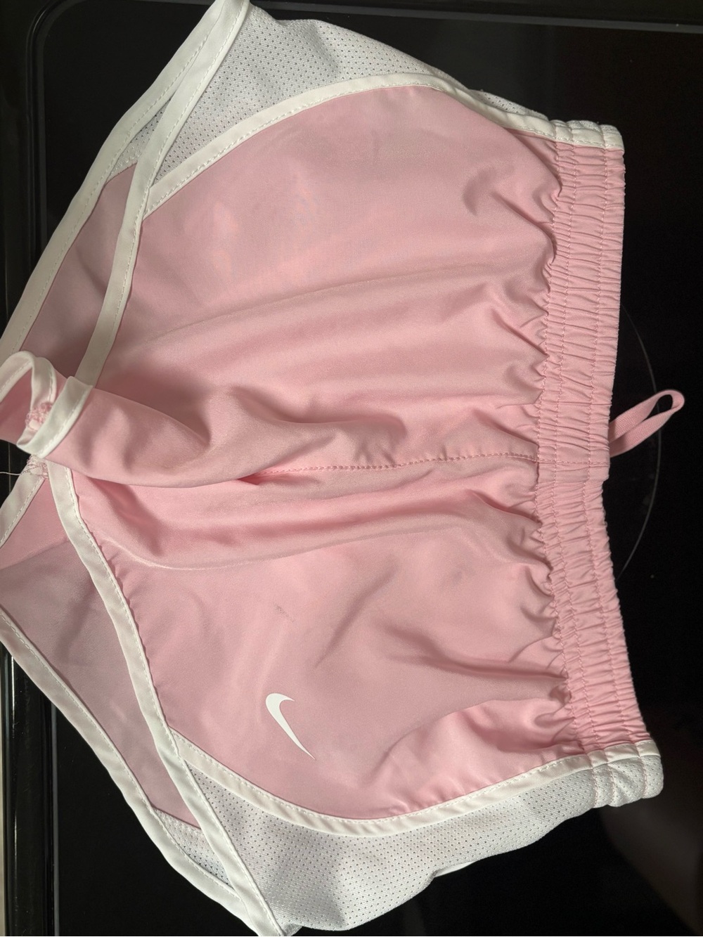 Nike little girls xs Light Pink Athletic Running Shorts with White Trim